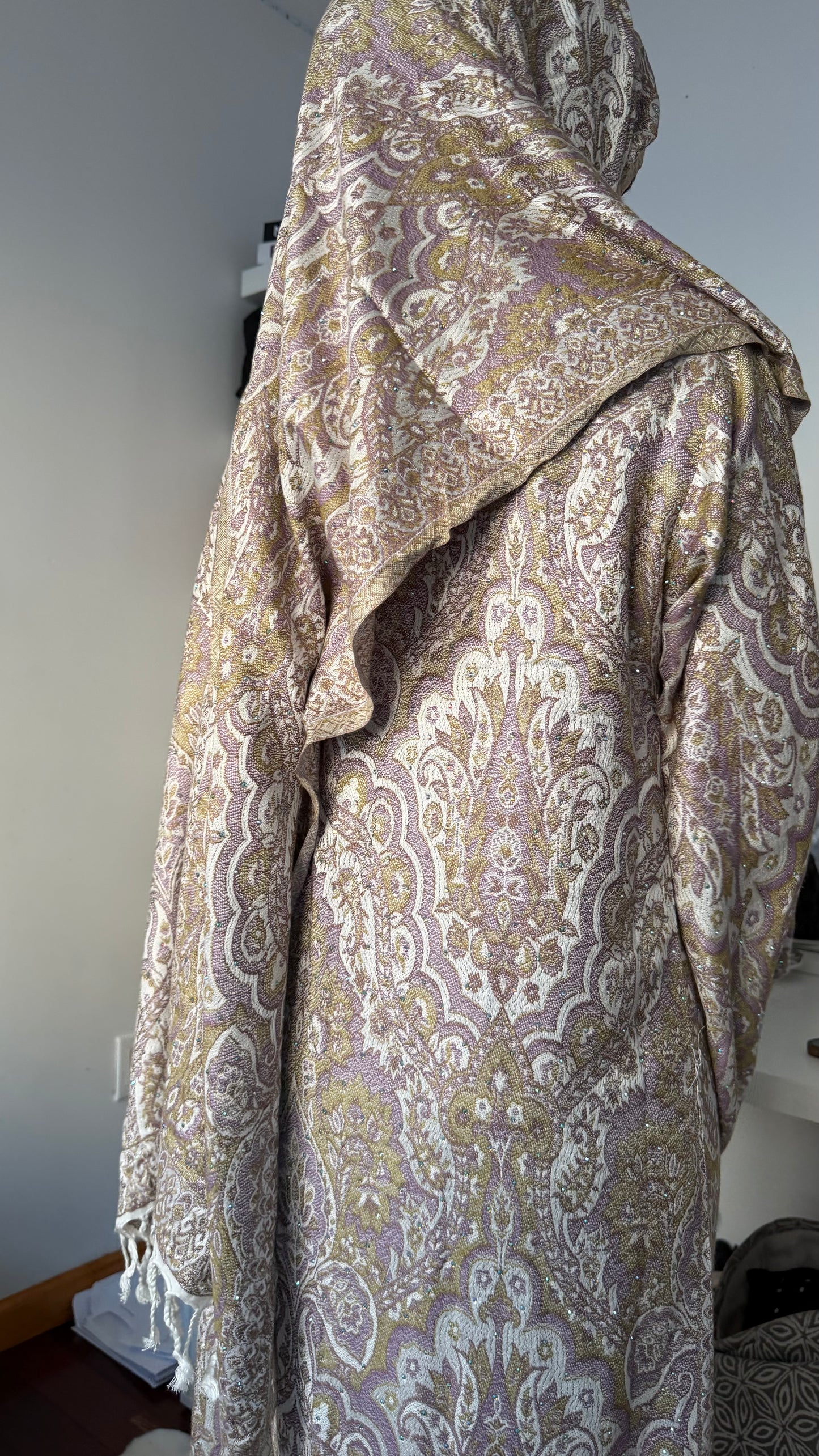 Pashmina Abaya with Stone
