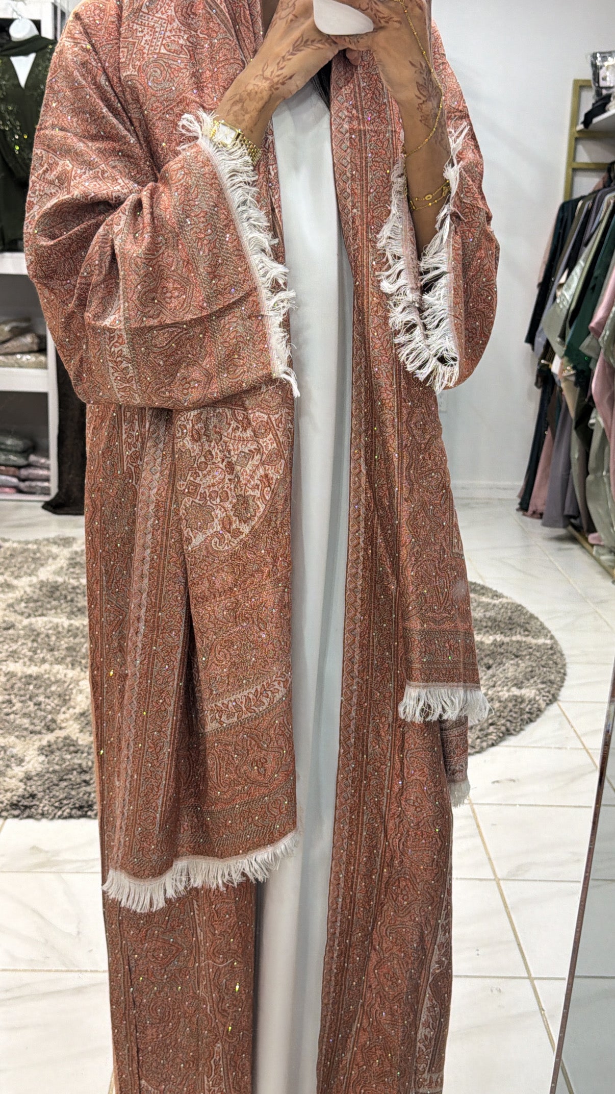 Pashmina Abaya with Stone