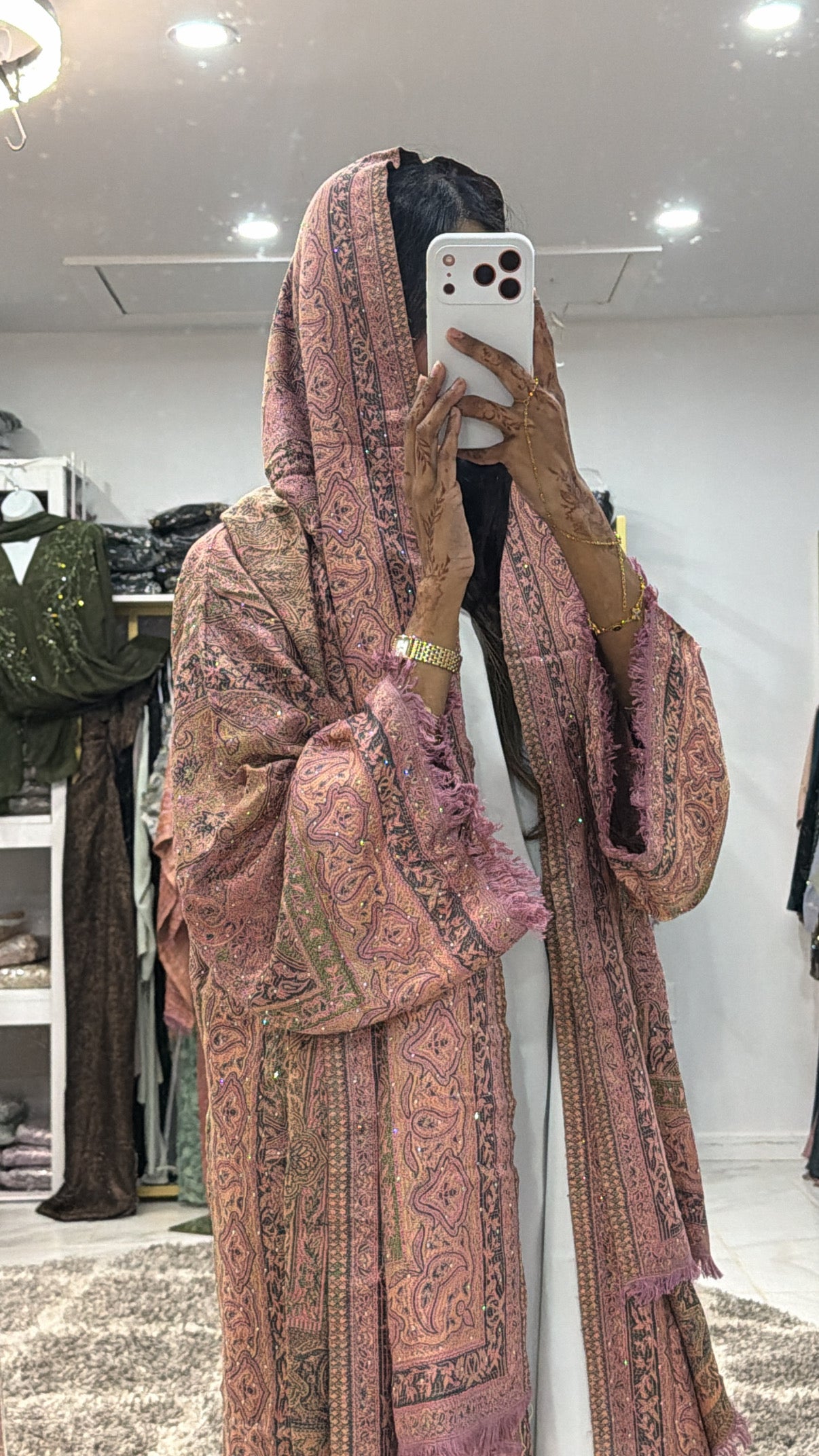 Pashmina Abaya with Stone