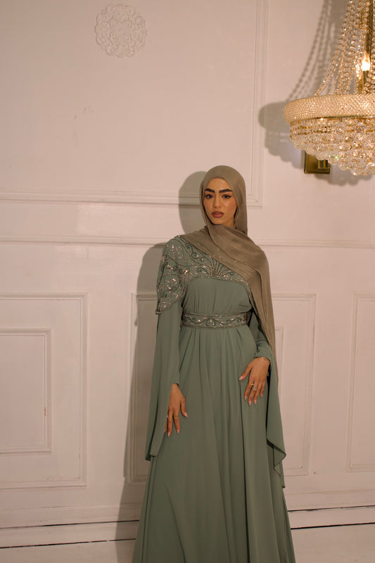 Cape dress sage green