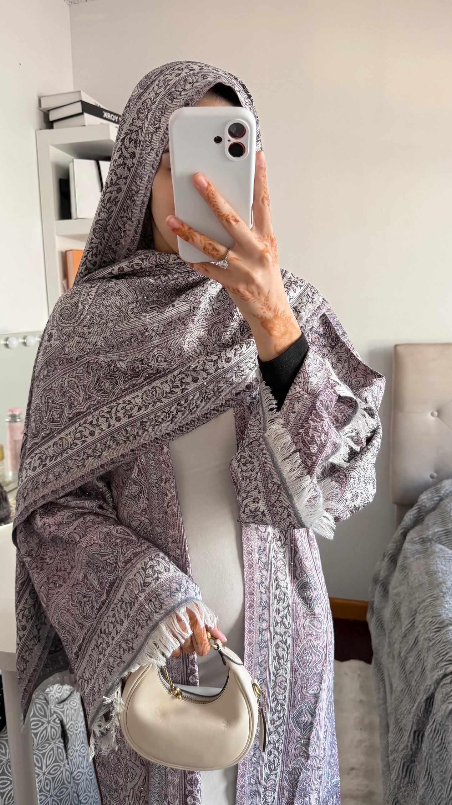 Pashmina Abaya with Stone