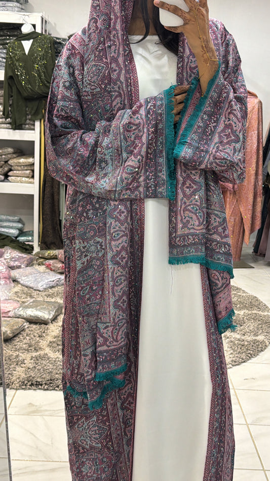Pashmina Abaya with Stone