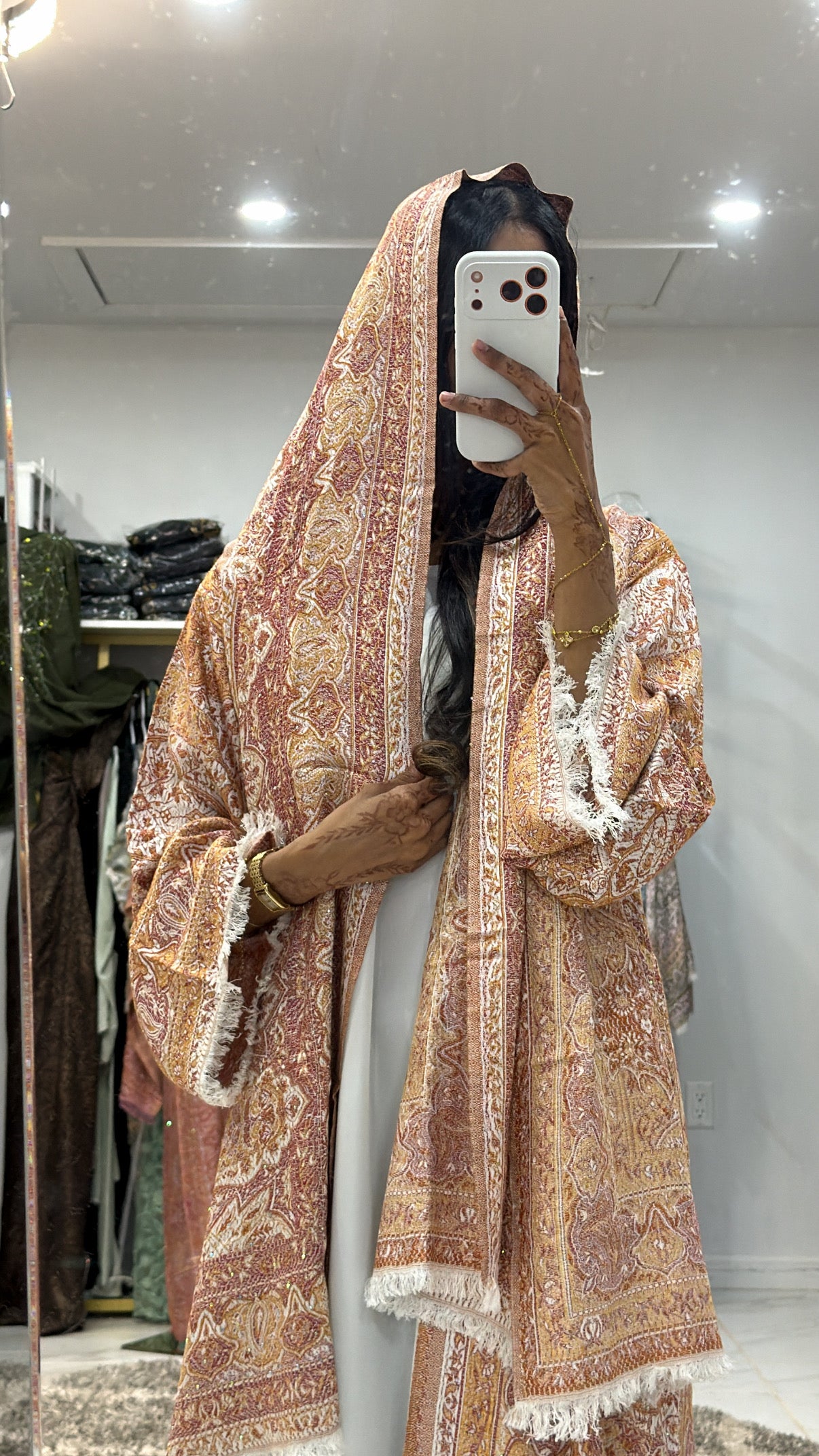 Pashmina Abaya with Stone