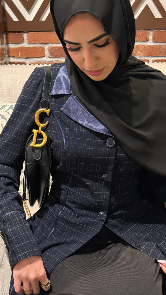 Amirah (أميرة) Navy Blue Coat Abaya