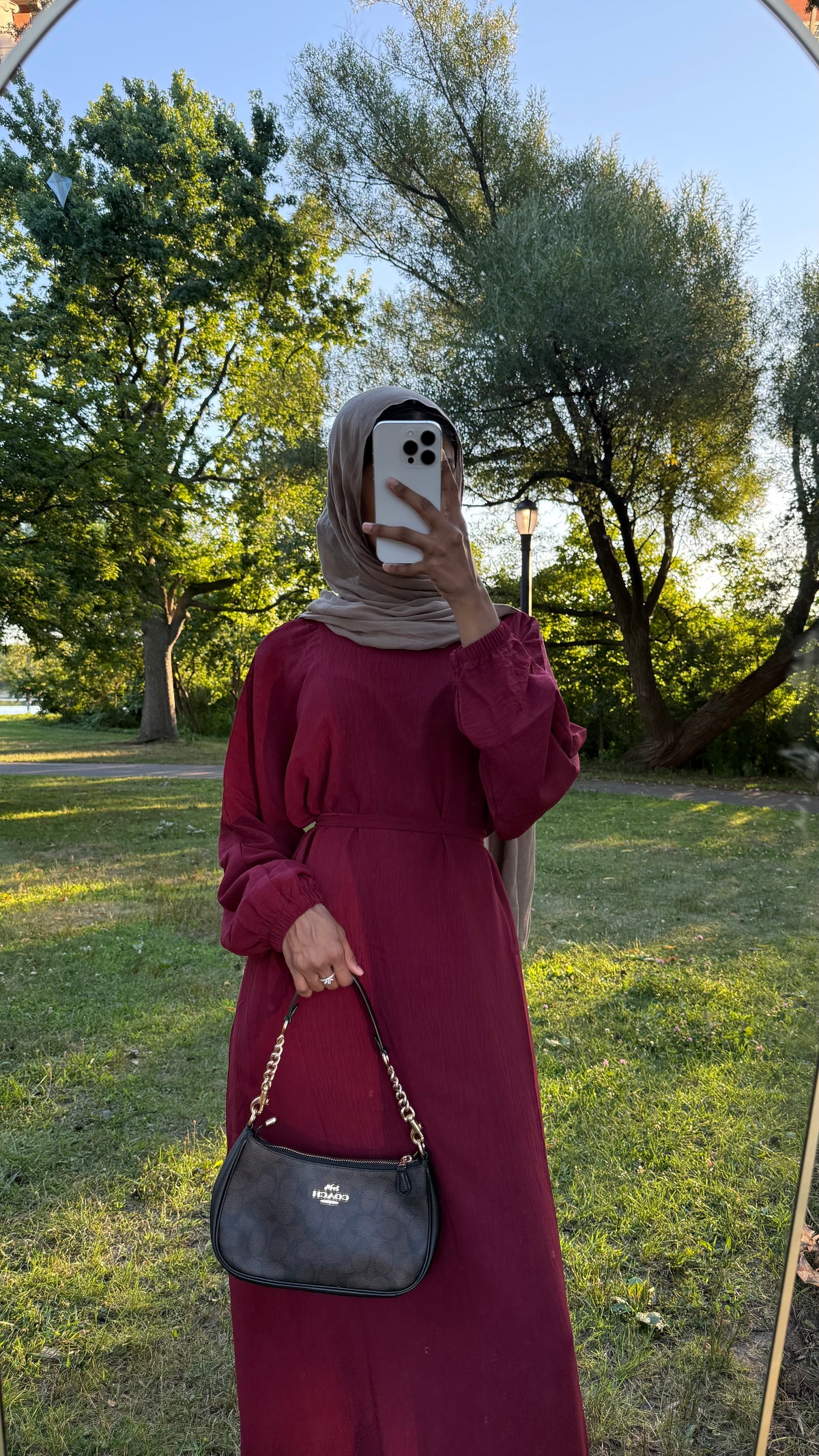 Slip dress maroon