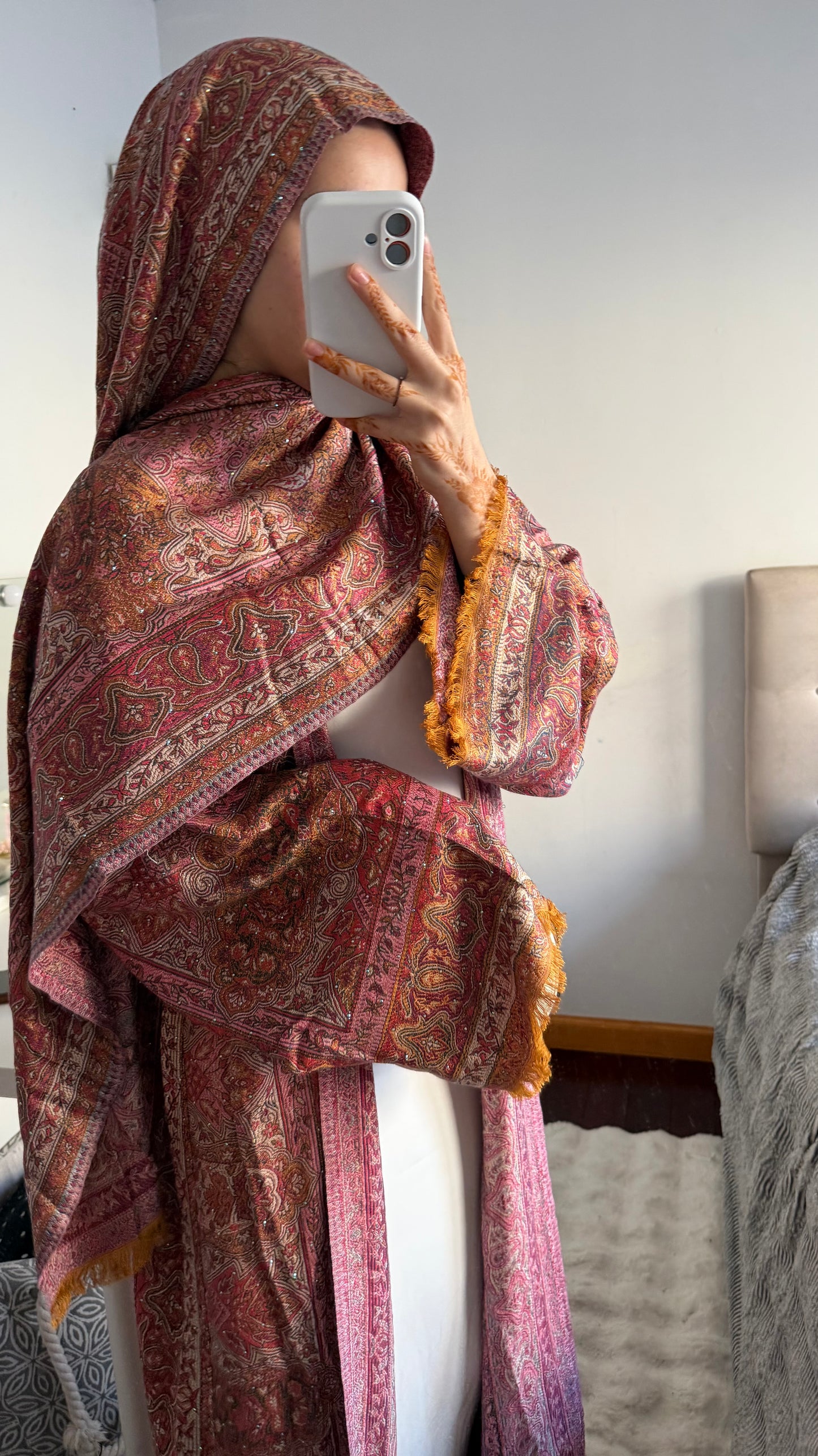Pashmina Abaya with Stone