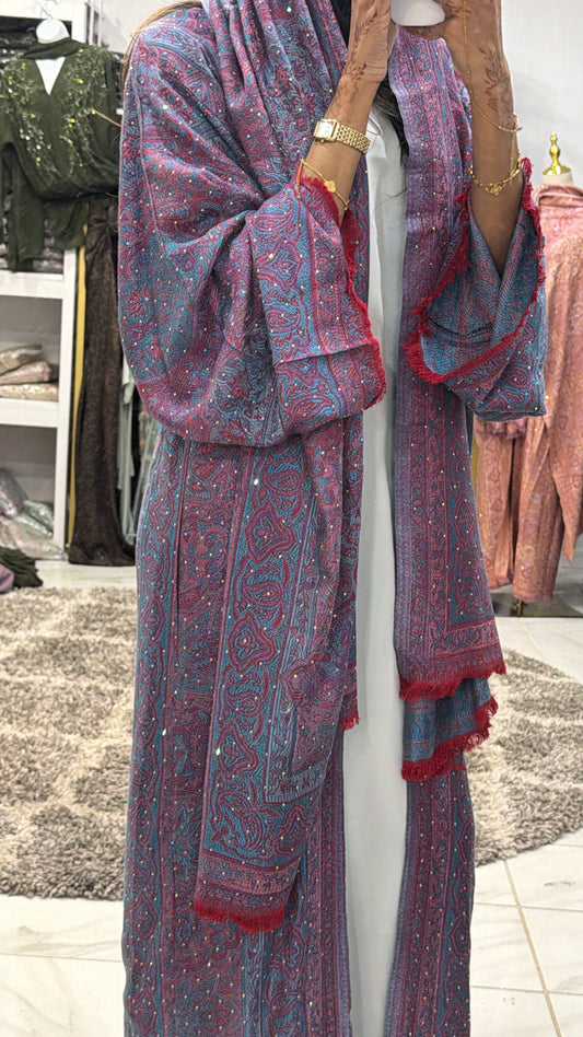 Pashmina Abaya with Stone