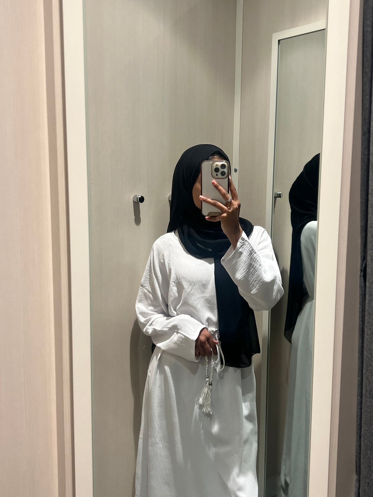 White Slip Dress Cuffed Sleeved