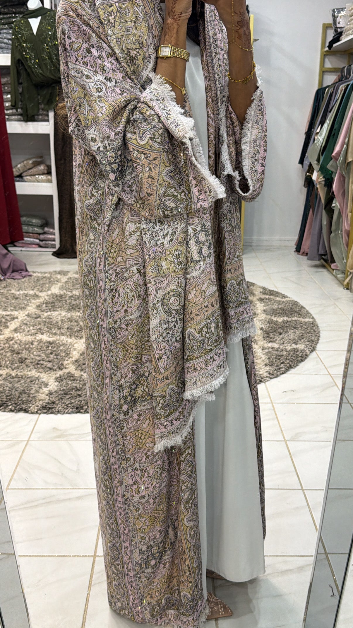 Pashmina Abaya with Stone
