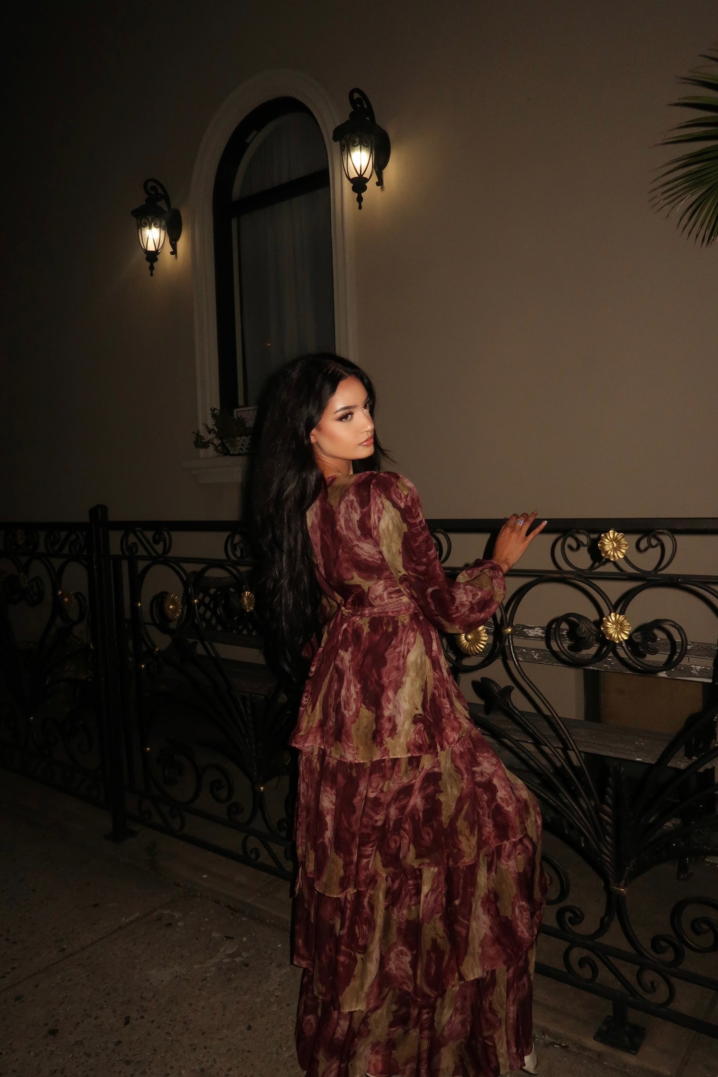 Elara Dress - Plum Marble