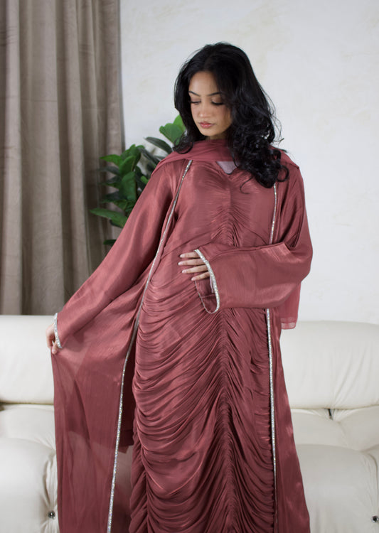 Najat Abaya Maroon/Burnt Orange