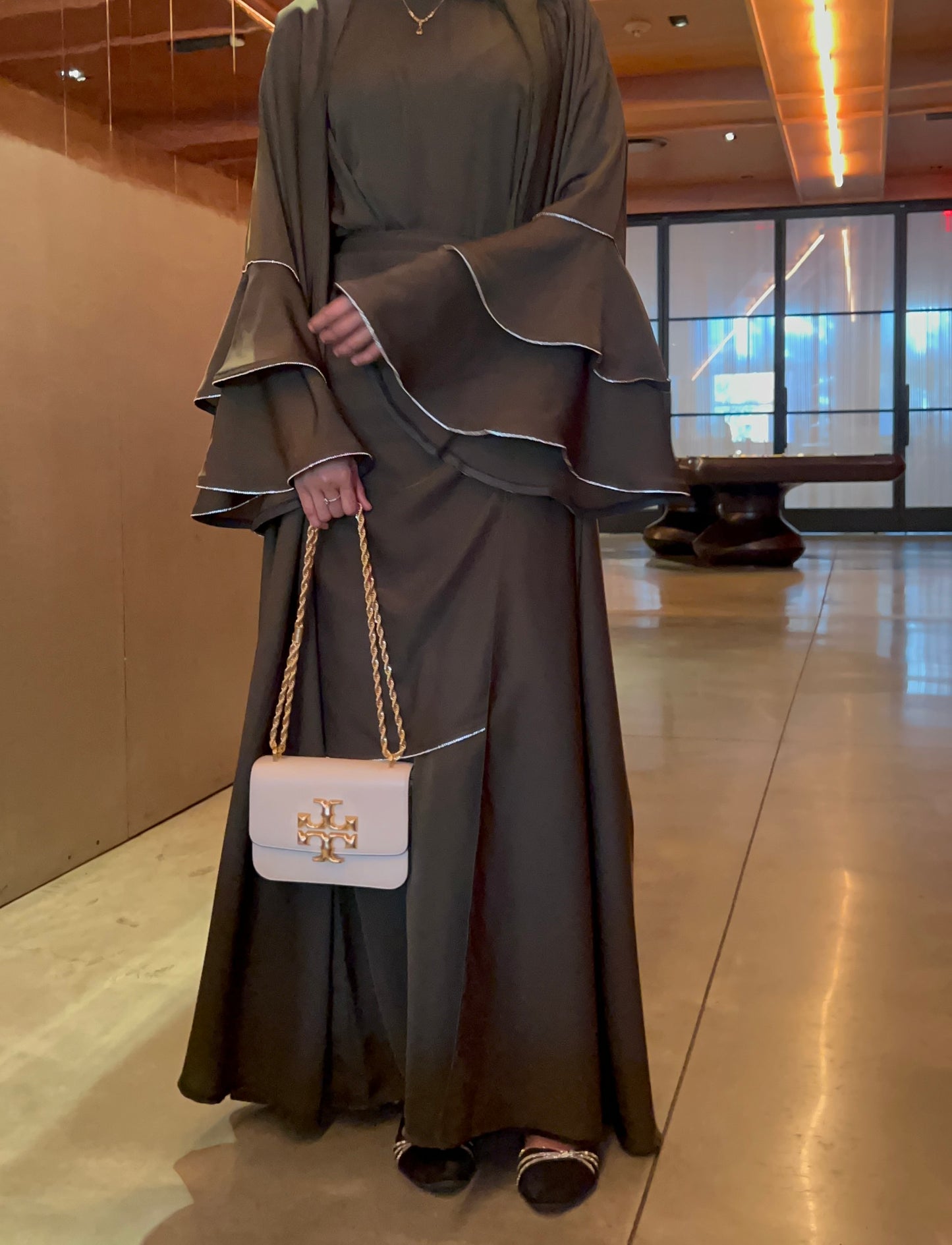 Isma Abaya in Olive Green