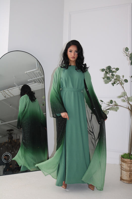 Ombré abaya (green)￼