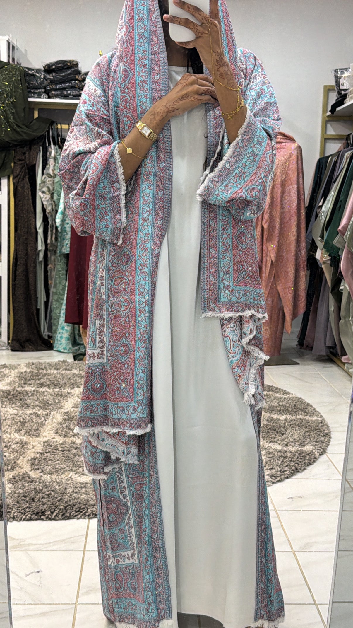 Pashmina Abaya with Stone