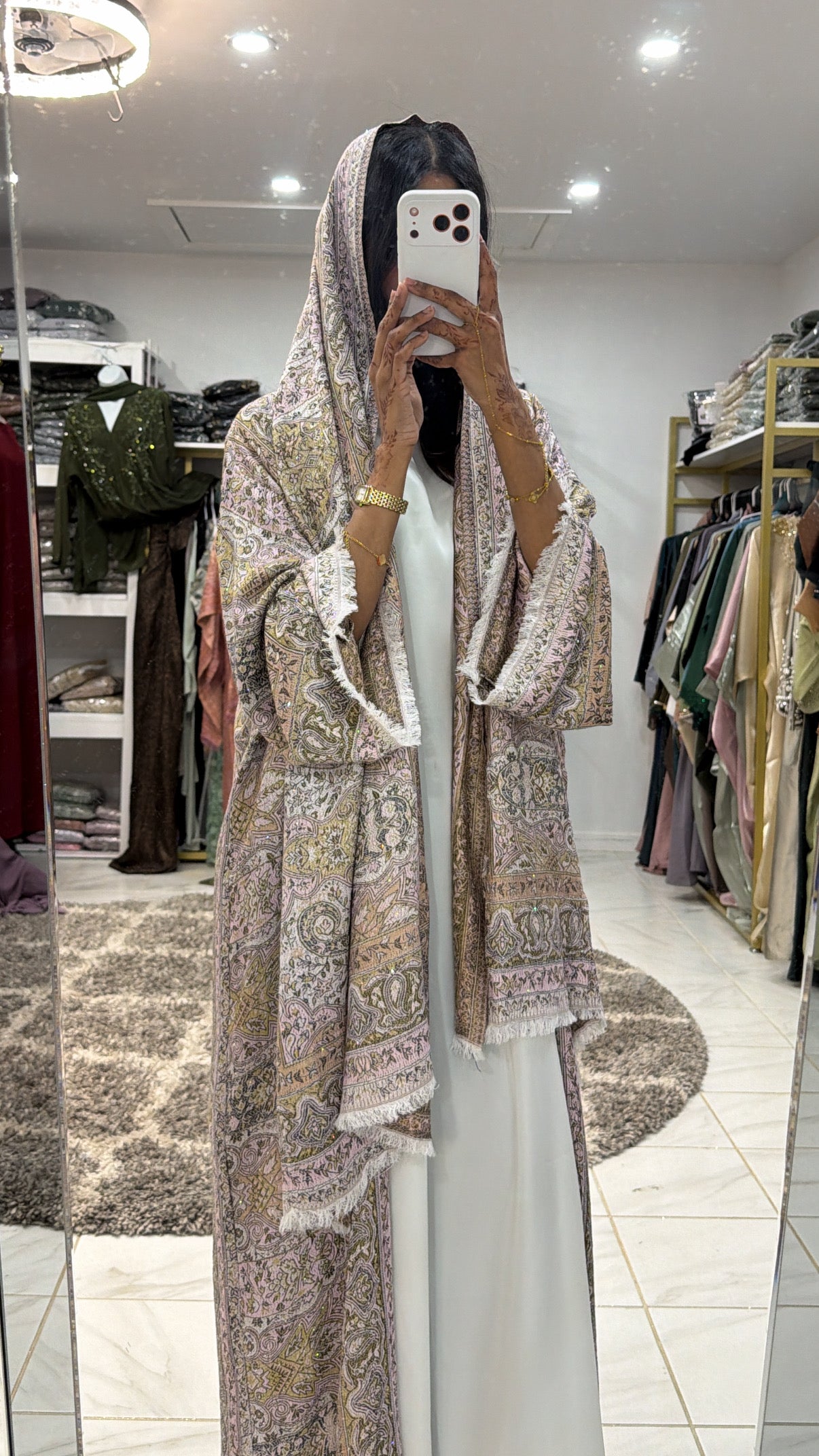 Pashmina Abaya with Stone