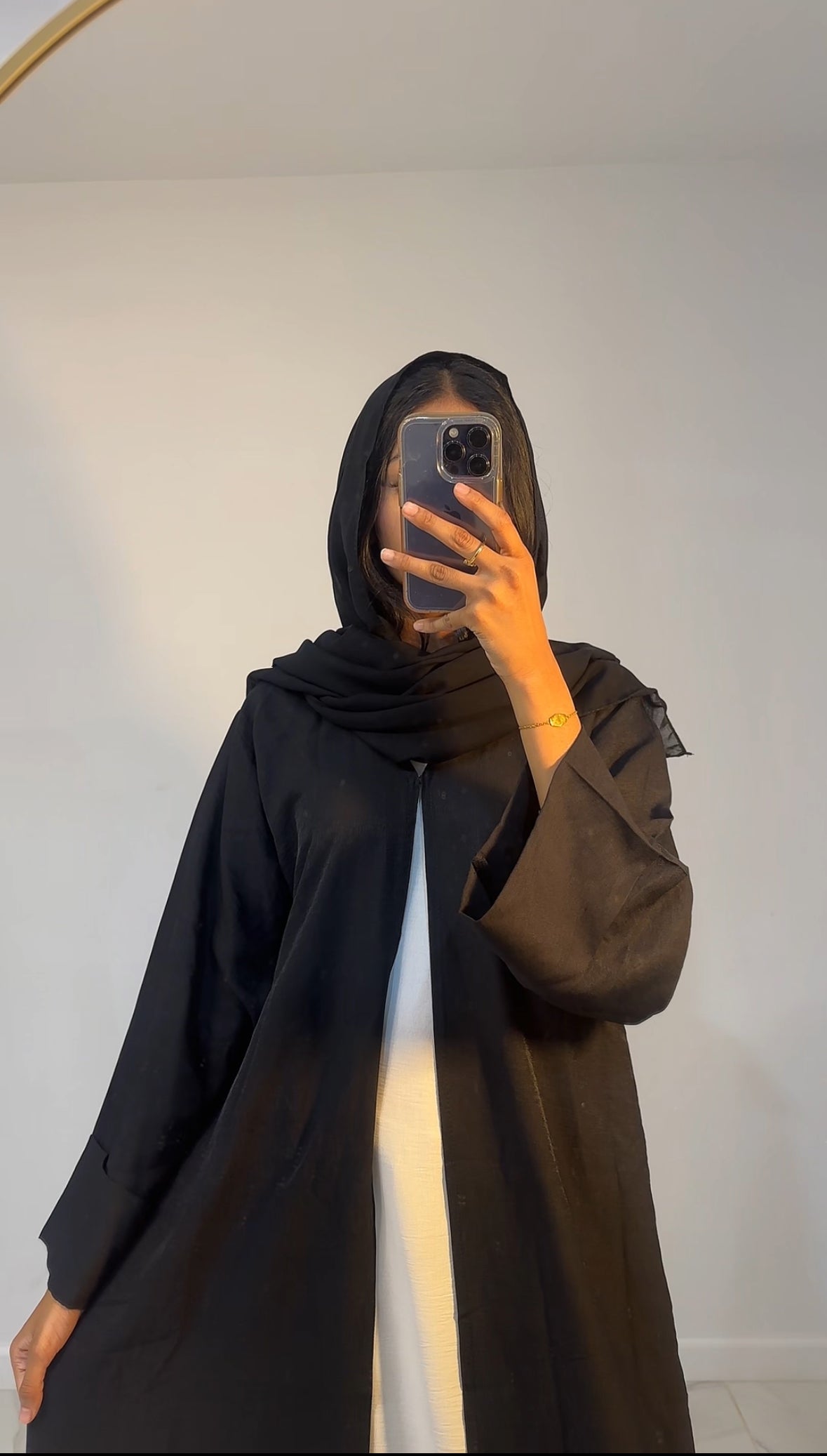 Black Thin Linen Abaya