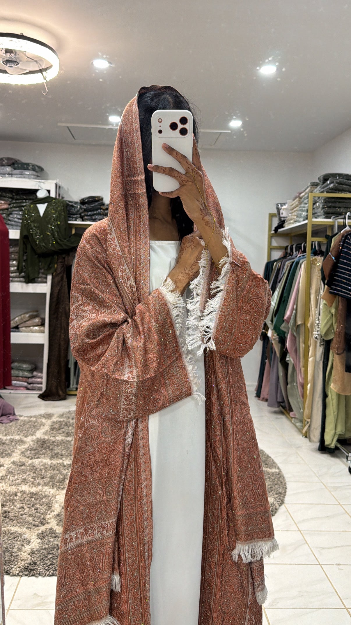 Pashmina Abaya with Stone