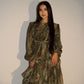 Elara Dress- Olive Marble