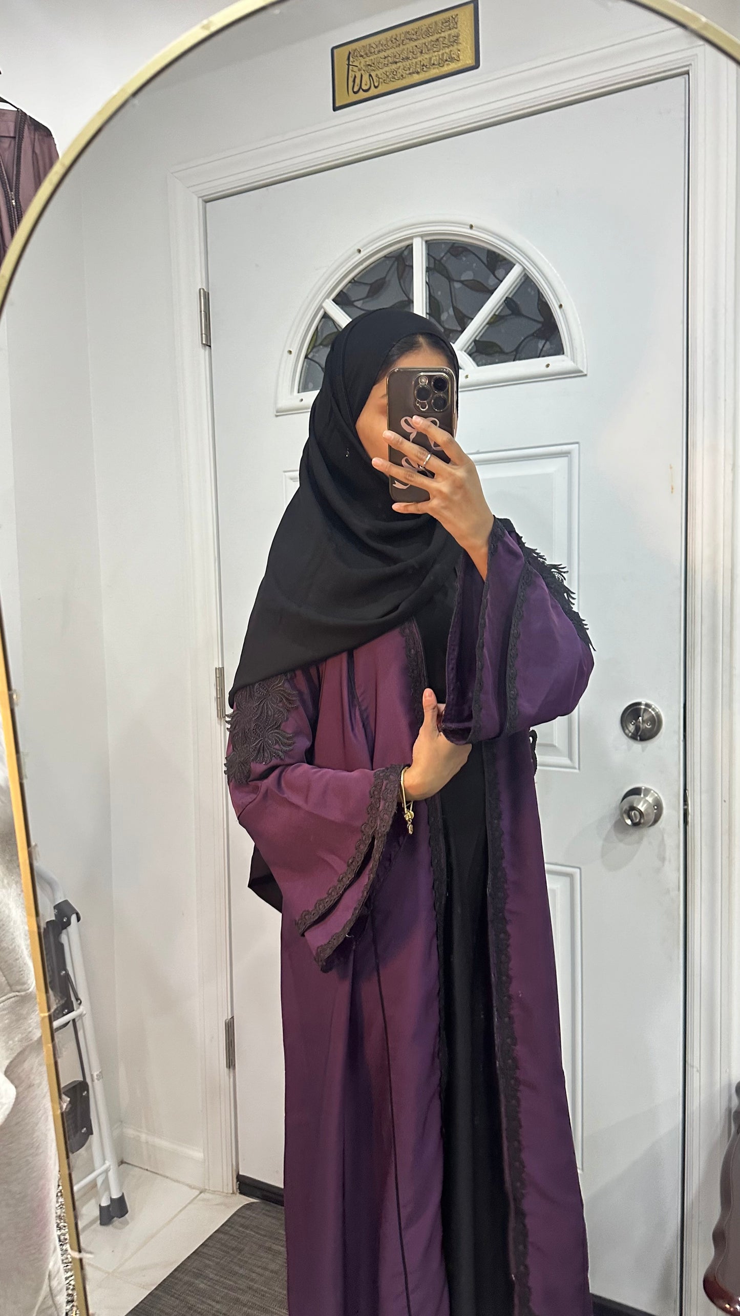 $35 zipper purple color abaya