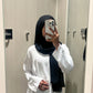 White Slip Dress Cuffed Sleeved