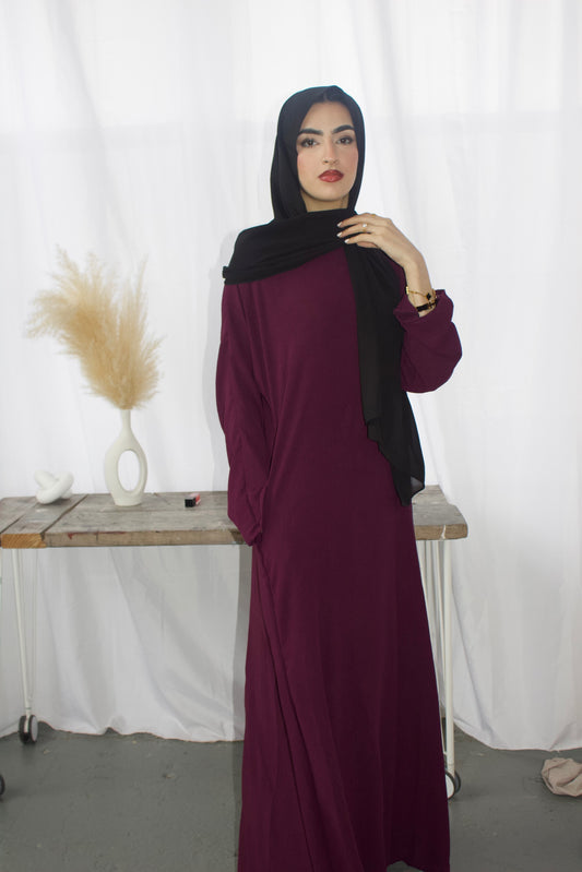 Slip dress in plum