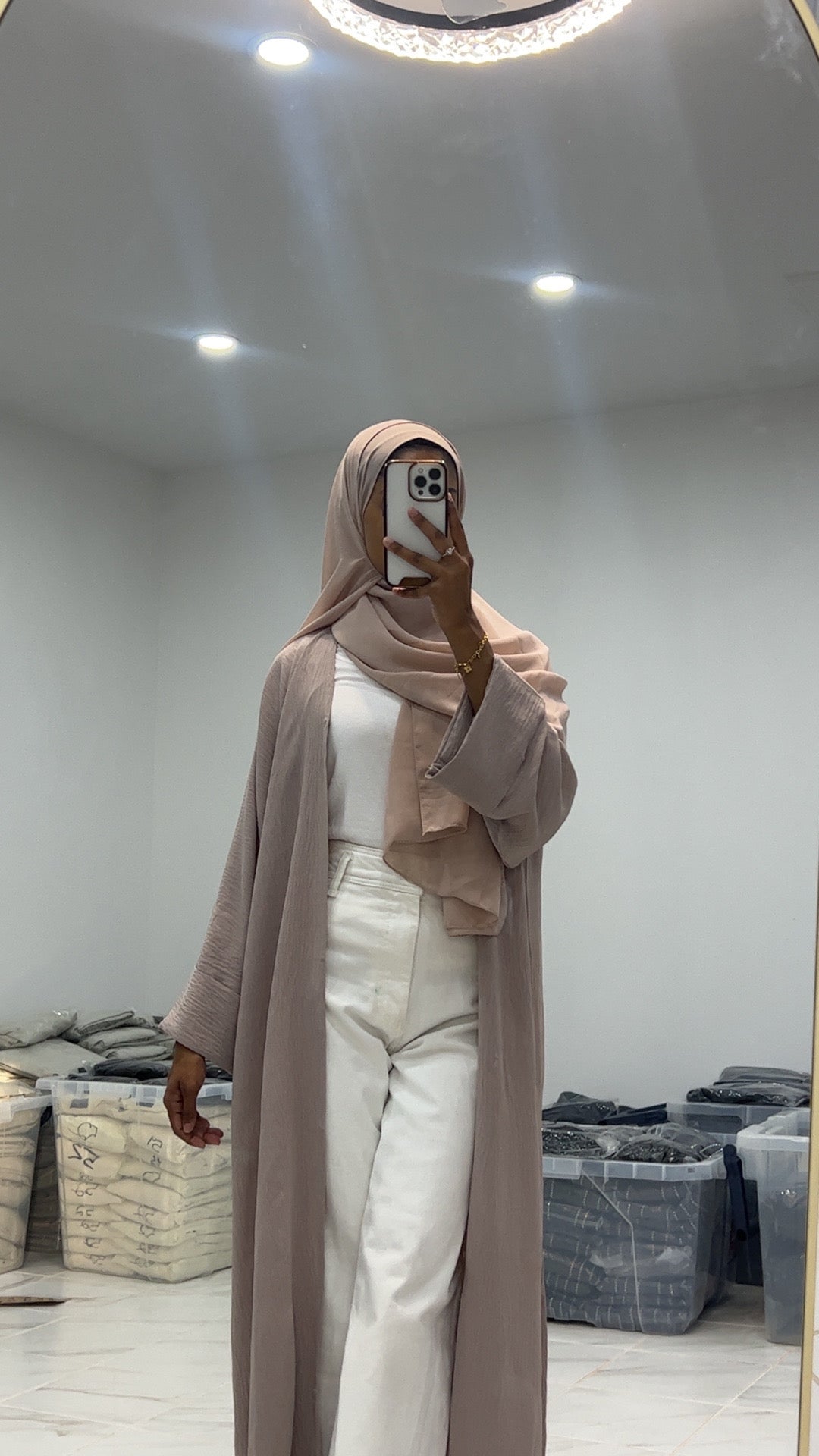 Light Pink Open Abaya