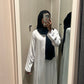 White Slip Dress Cuffed Sleeved