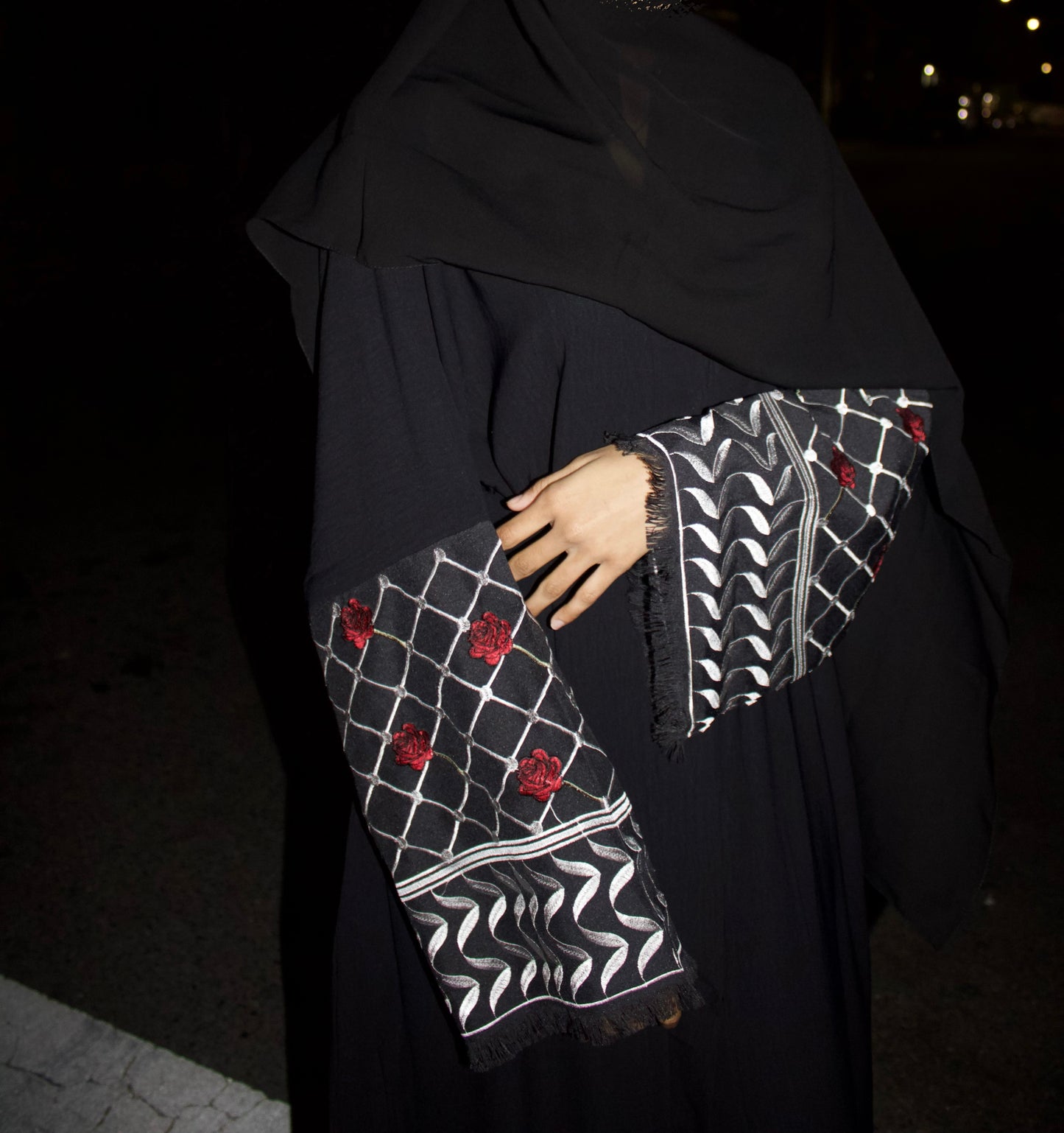 Black Rose Keffiyeh Abaya