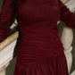 Selene Lace Dress (Maroon)
