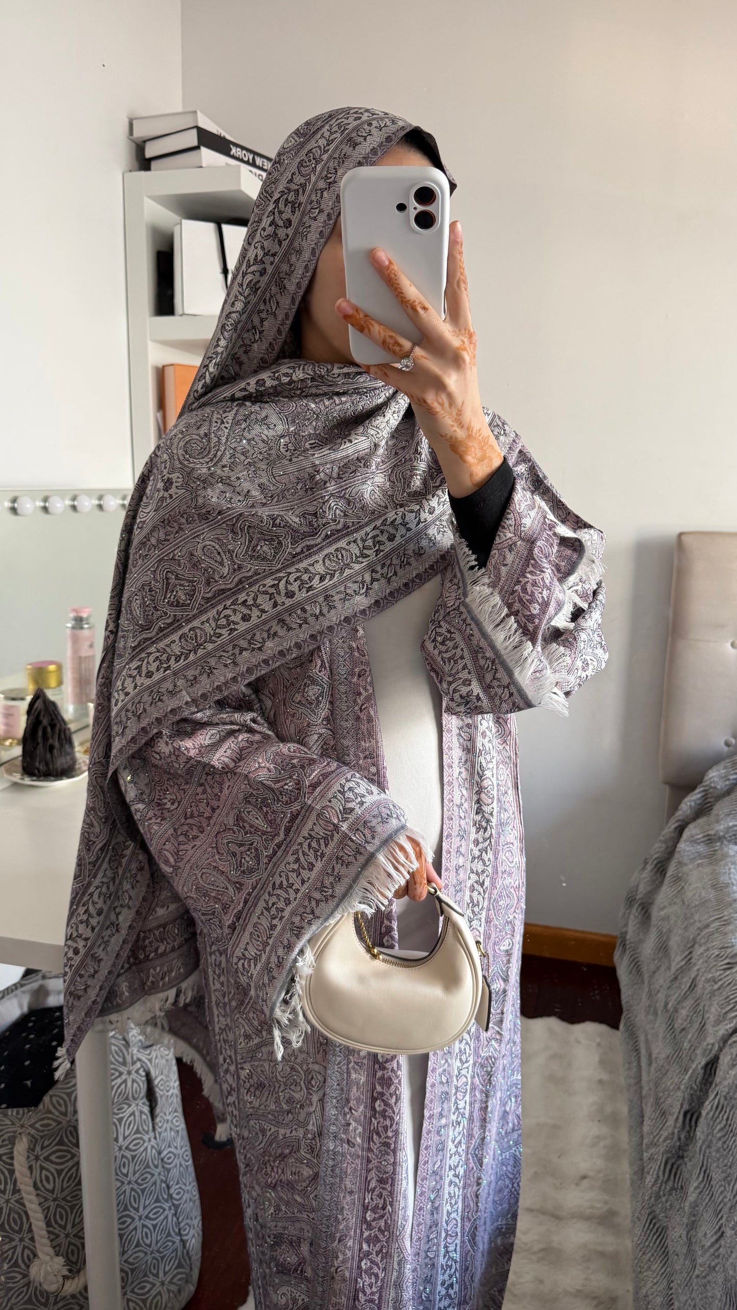 Pashmina Abaya with Stone