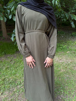 Slip dress in olive green