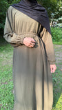 Slip dress in olive green
