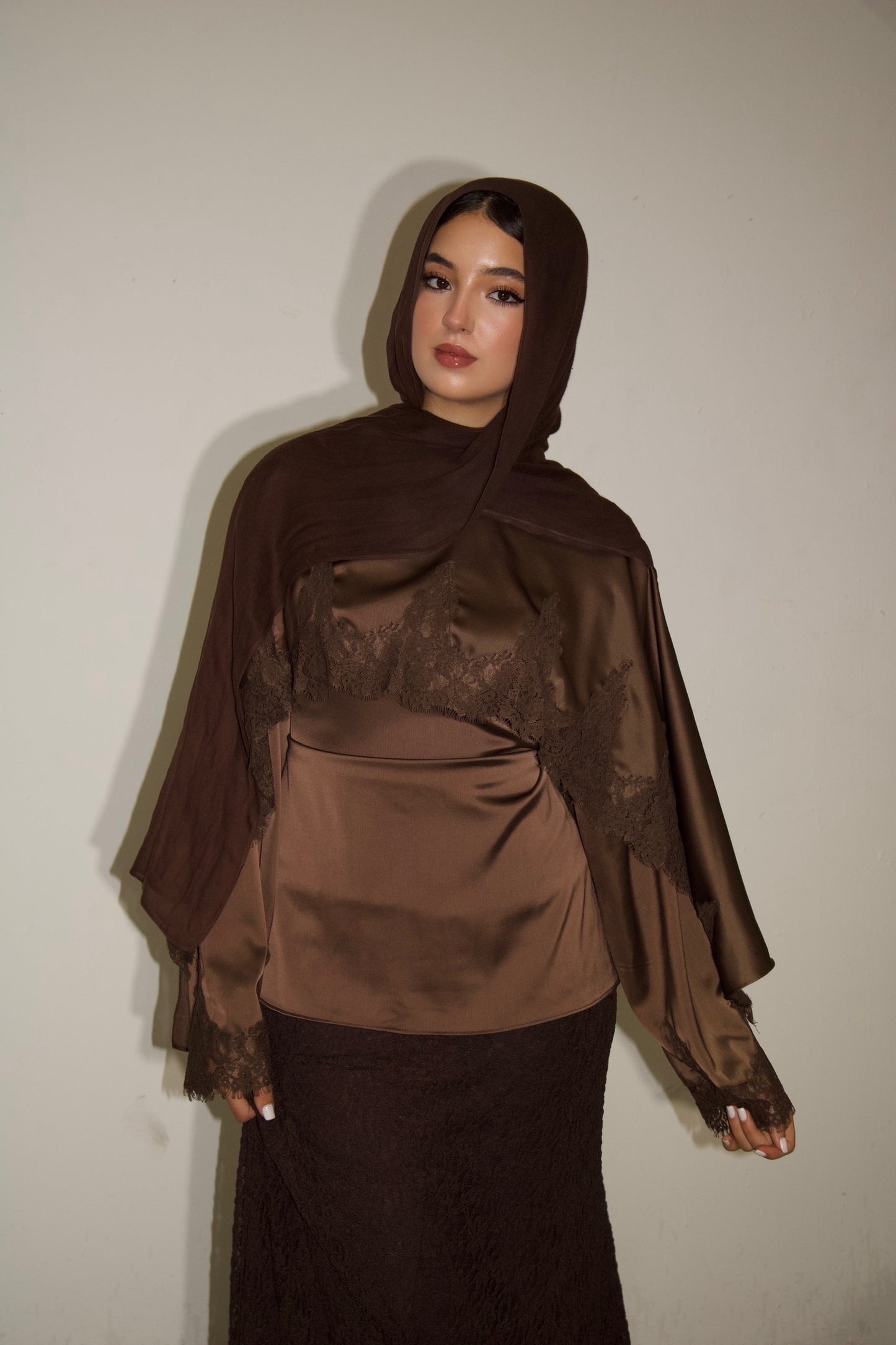 Seraphina Lace Top - Brown