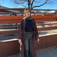 Brown Open Corduroy Abaya