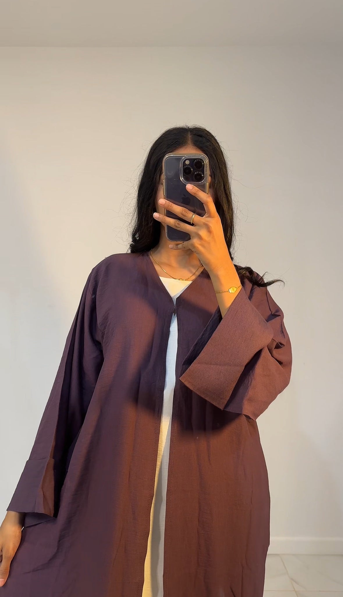 Purple Thin Linen Abaya