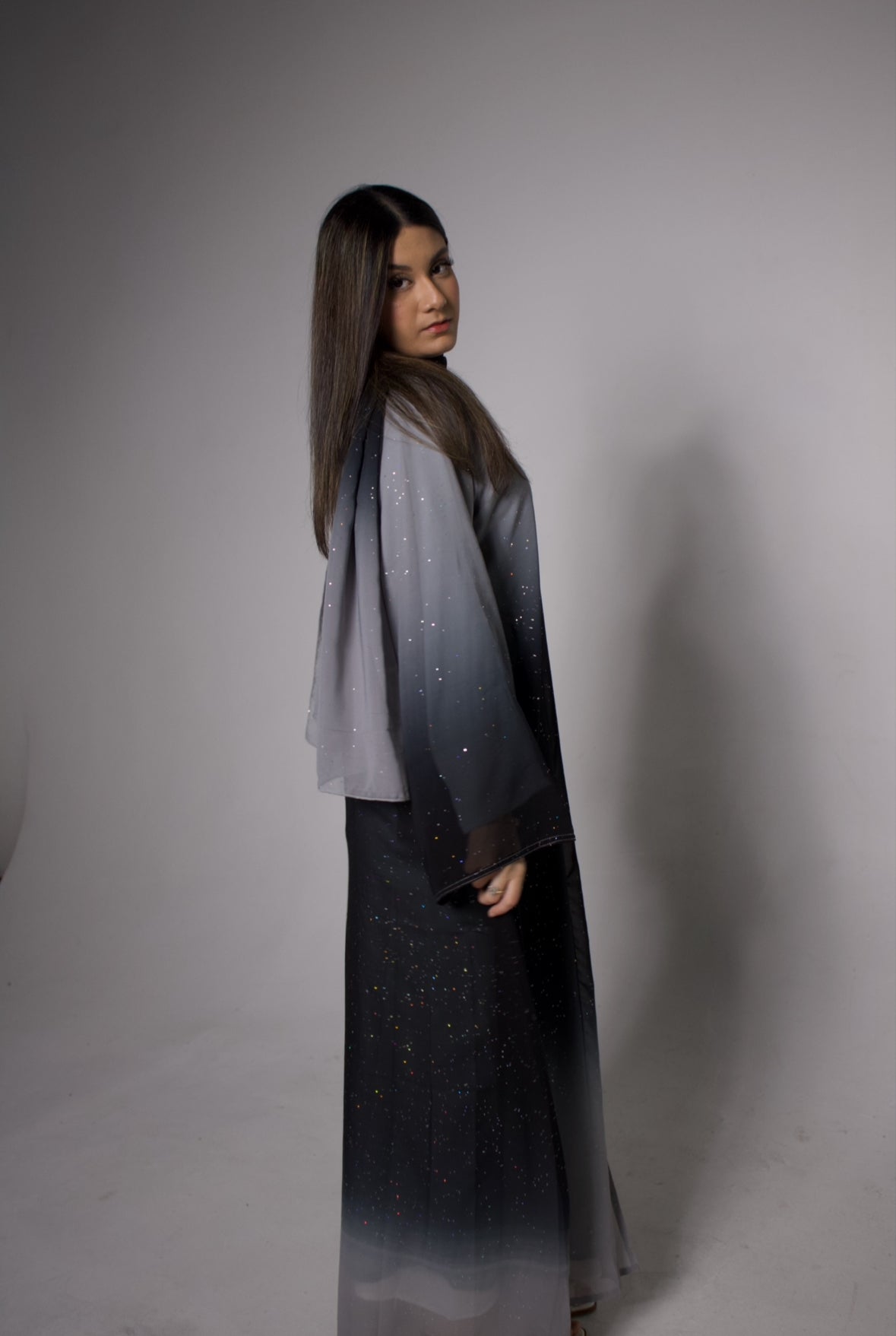 Ombré abaya (black)