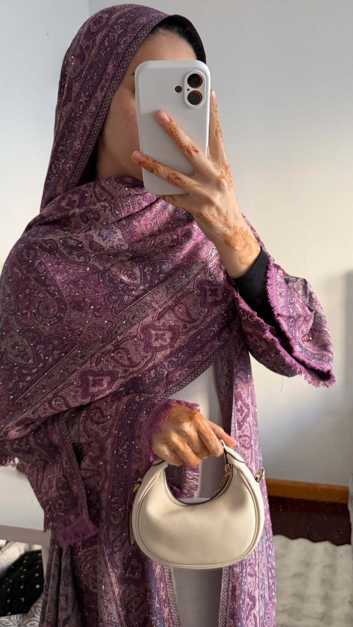 Pashmina Abaya with Stone