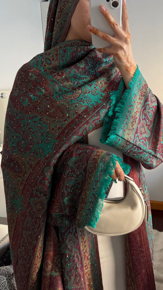 Pashmina Abaya with Stone