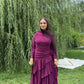 Liora Ruffle Gown (Magenta)