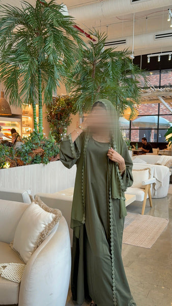 Nazeera نذيرة in Olive green