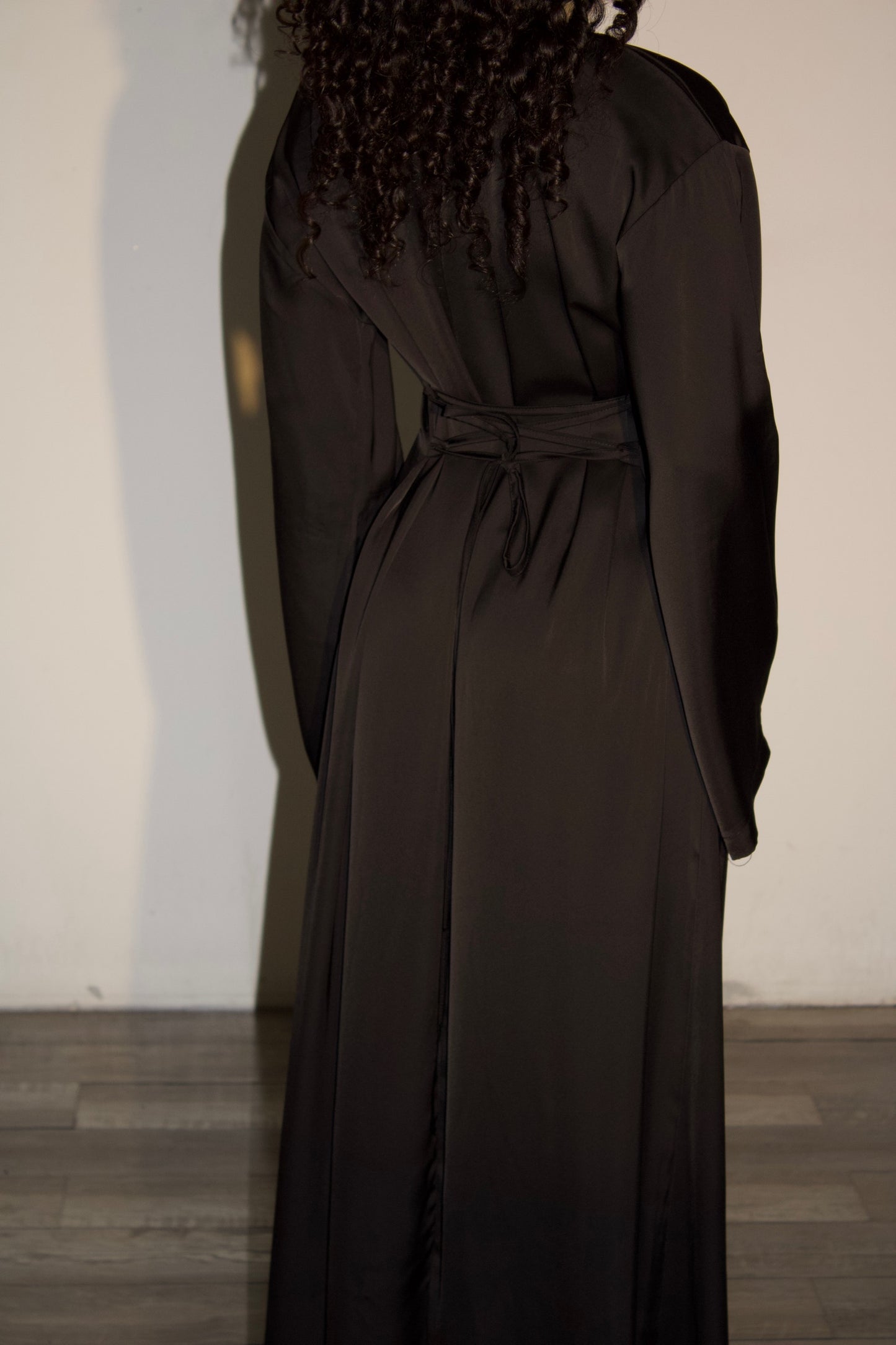 Amelia Satin Dress – Black