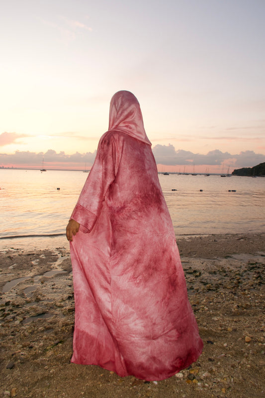 Pink Tie-Dye Abaya