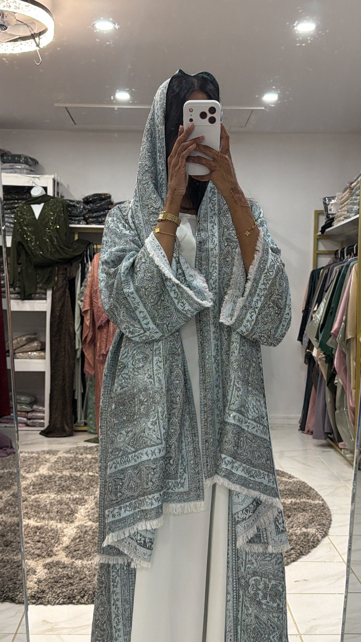 Pashmina Abaya with Stone