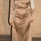 Amira Satin Dress – Gold