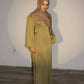 Amelia Satin Dress – Lime Green