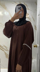 Slip dress w stone (dark brown)