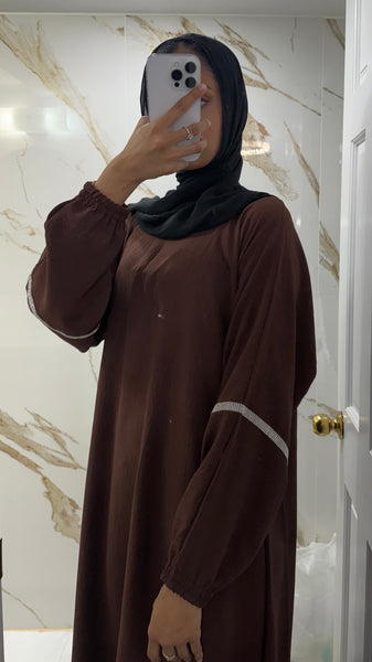 Slip dress w stone (dark brown)