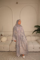 Gray Tie Dye Abaya