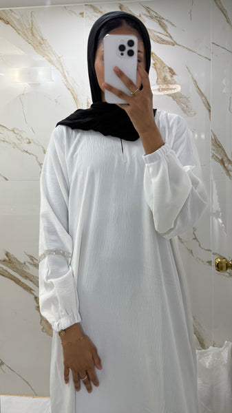 Slip dress w stone (white)