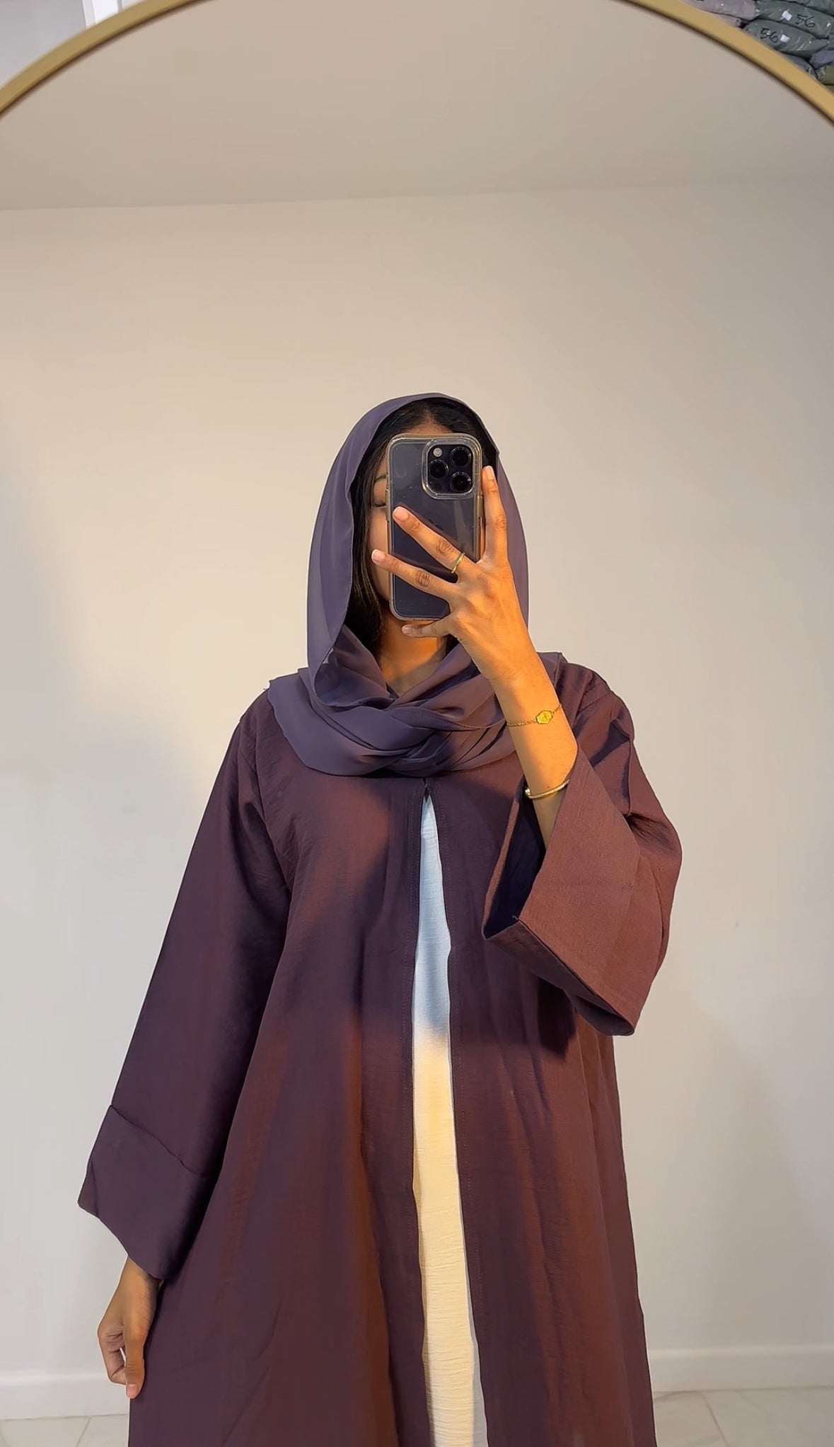 Purple Thin Linen Abaya